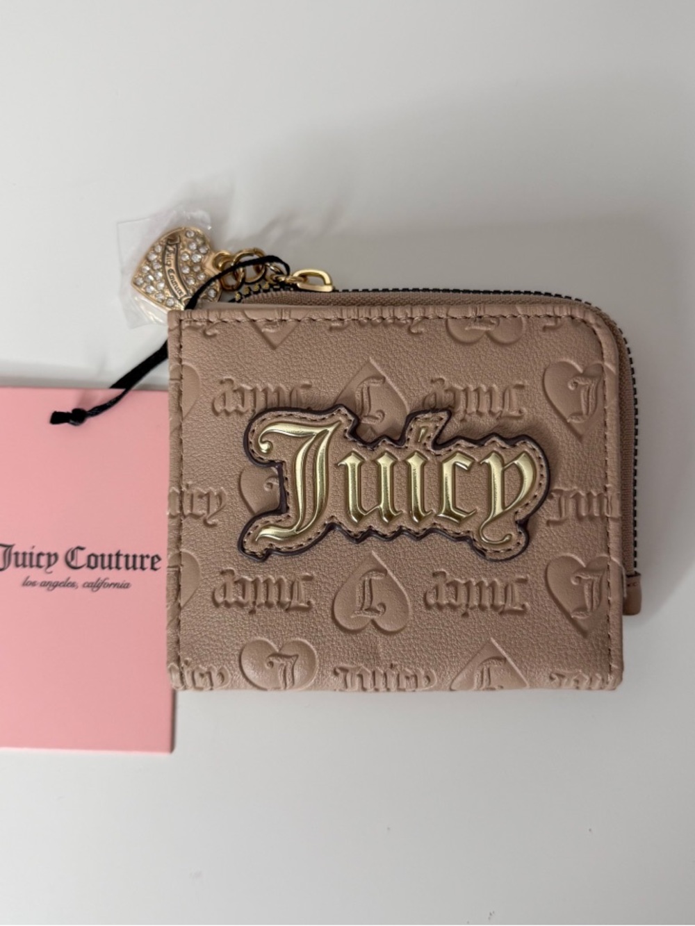 Juicy Couture Upgrade U L-Zip Card Case Cafe.